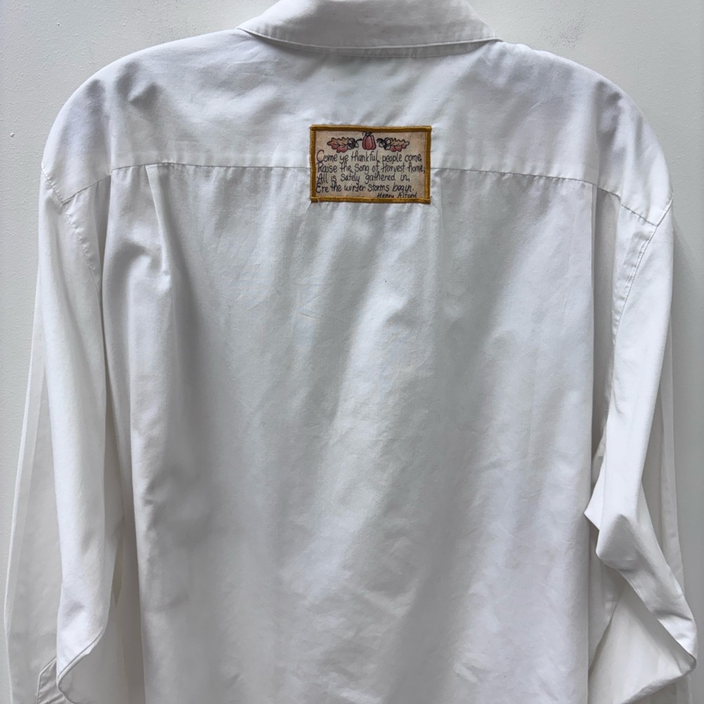 Vintage The Quacker Factory Autumn Harvest Graphic Button-Up Long Sleeve - Picture 6 of 9
